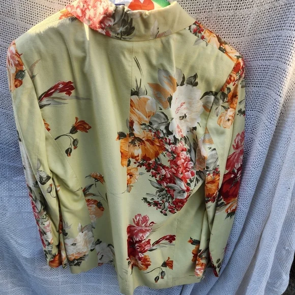 Vintage Linda Allard  Ellen Tracy‎ floral Blazer L - Picture 6 of 16